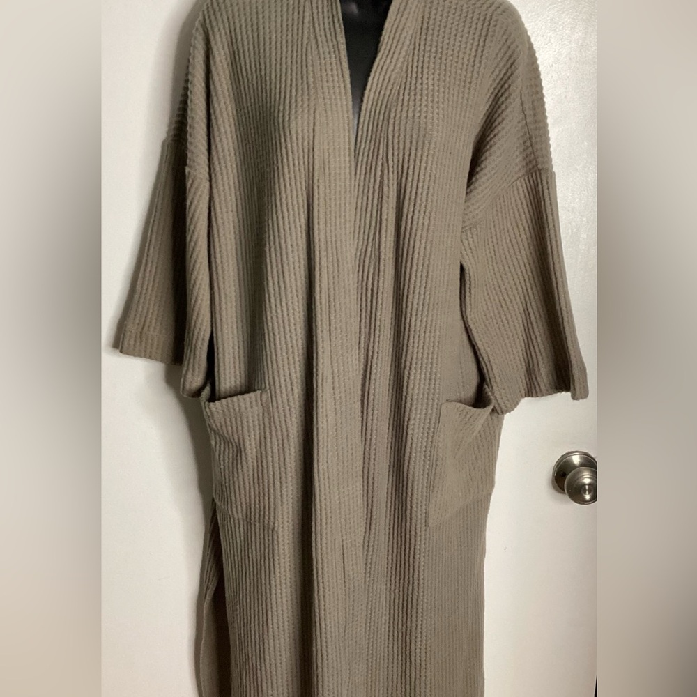 Final Touch Beige Ribbed Cardigan S - Picture 2 of 15